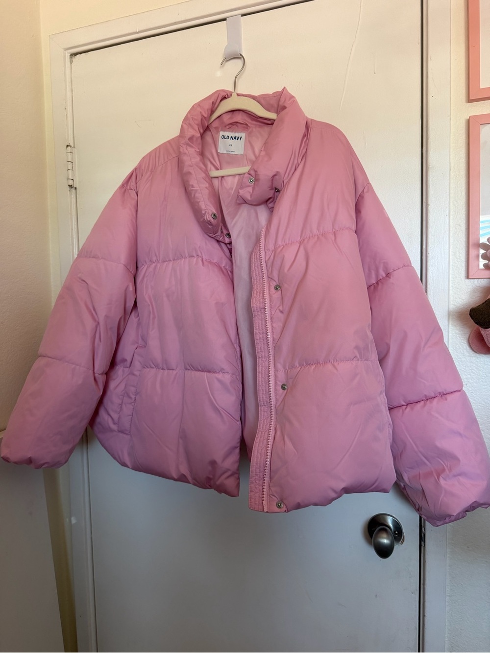 Old Navy Light Pink Puffer Jacket - Women's